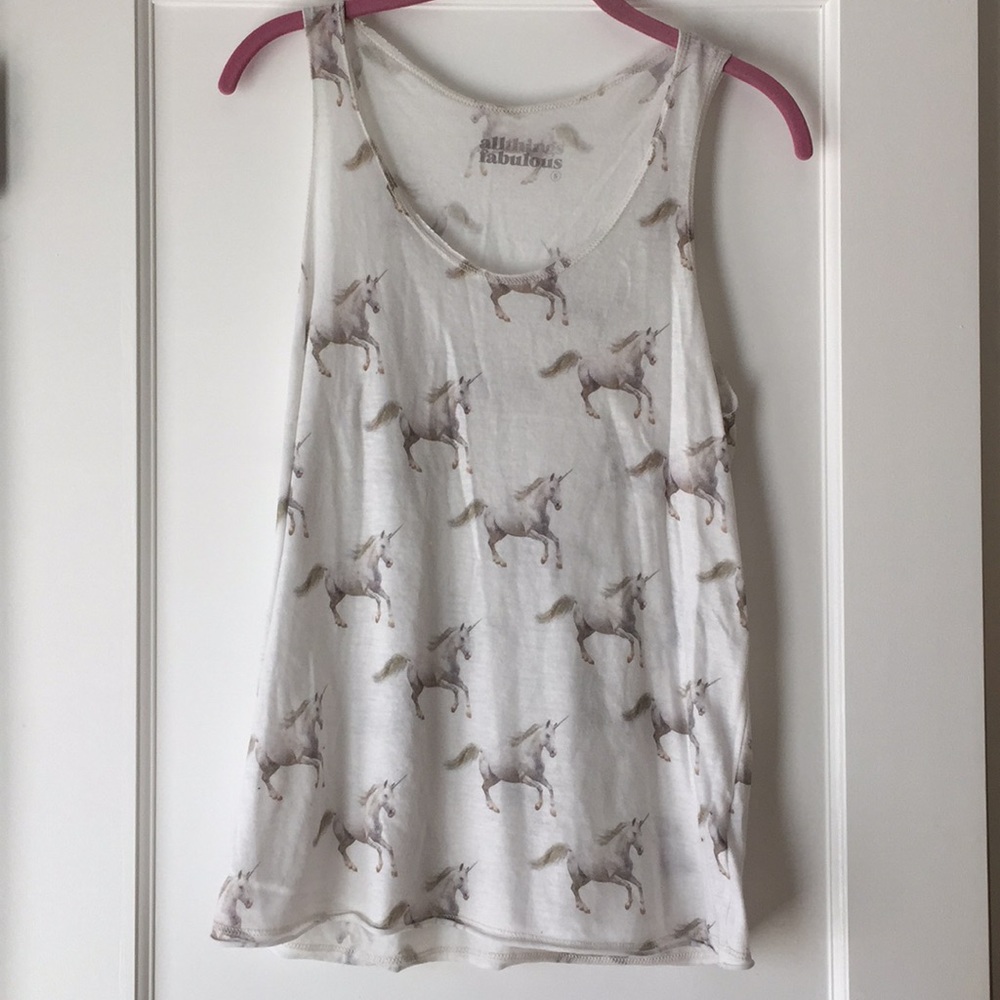 All Things Fabulous Unicorn Tank sz S